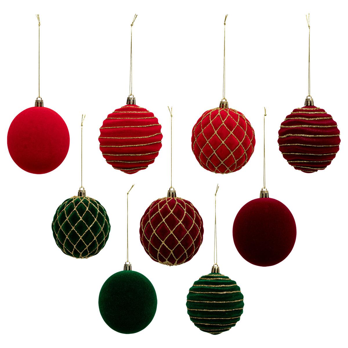 SET UKRASA ZA JELKU GLITT RED X9 D8CM