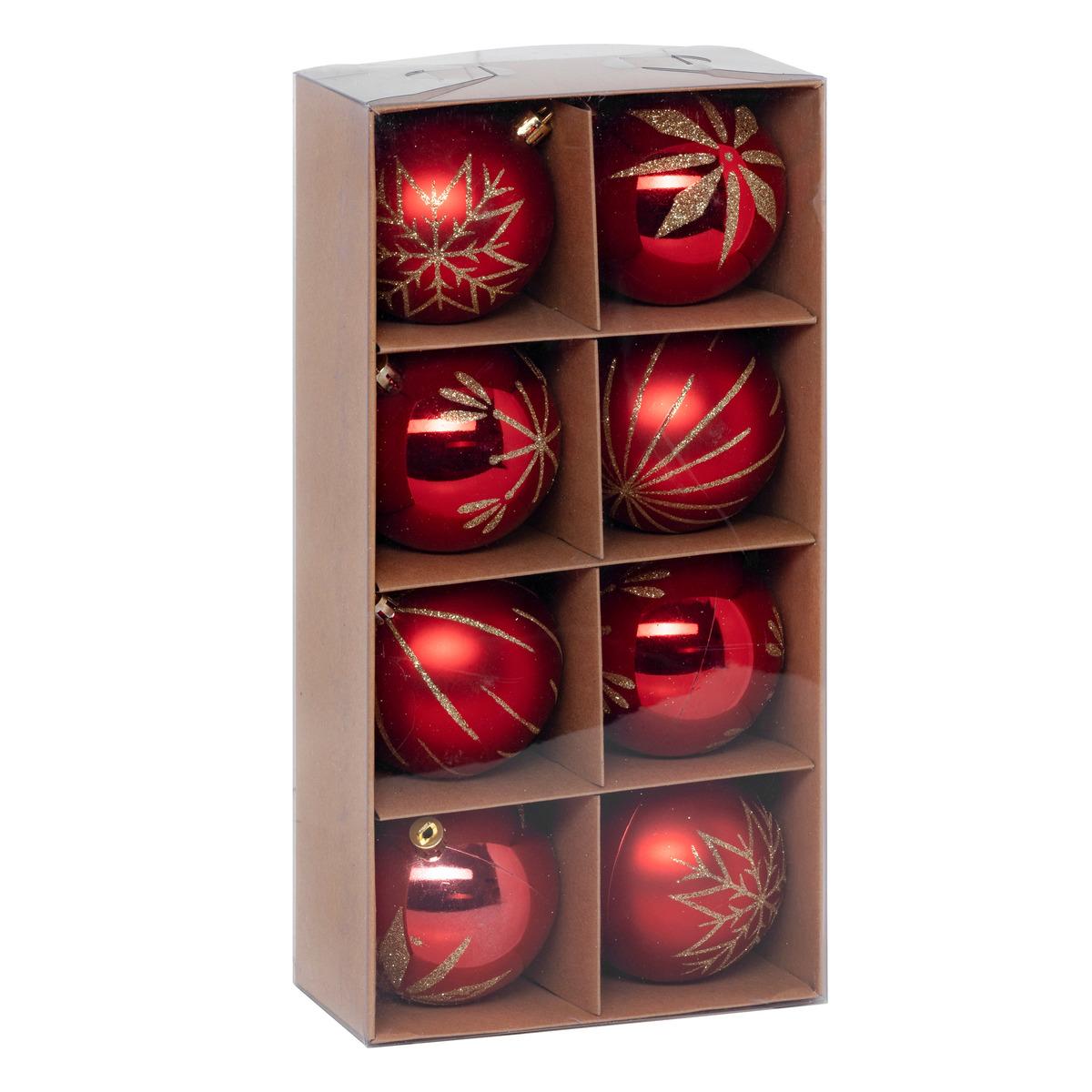 SET KUGLI 80MM X8 CRVENO ZLATO
