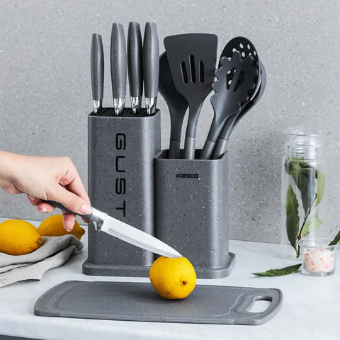 SET KUHINJSKOG PRIBORA KARACA GUSTO 12 KOM GRI