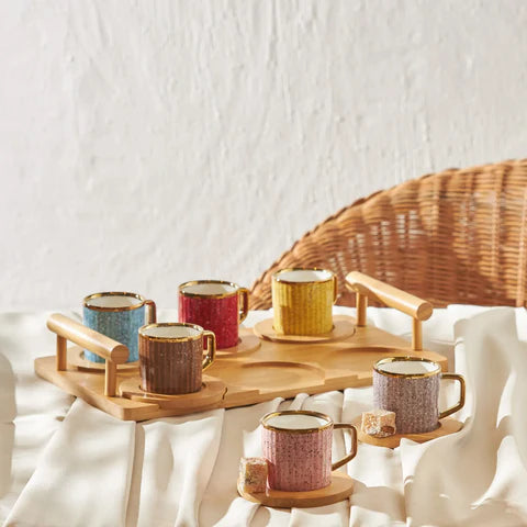 ŠOLJICE ZA KAVU KARACA BAMBU 6 KOM MULTICOLOR