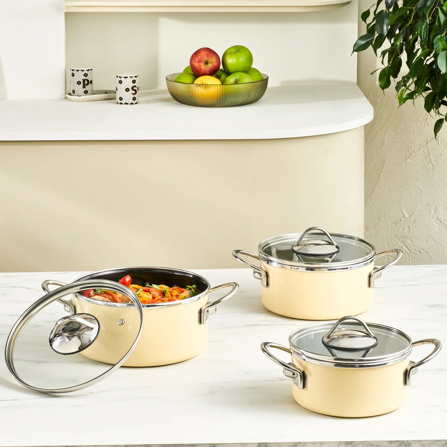 Šerpe set Karaca Erva 6 kom Krem