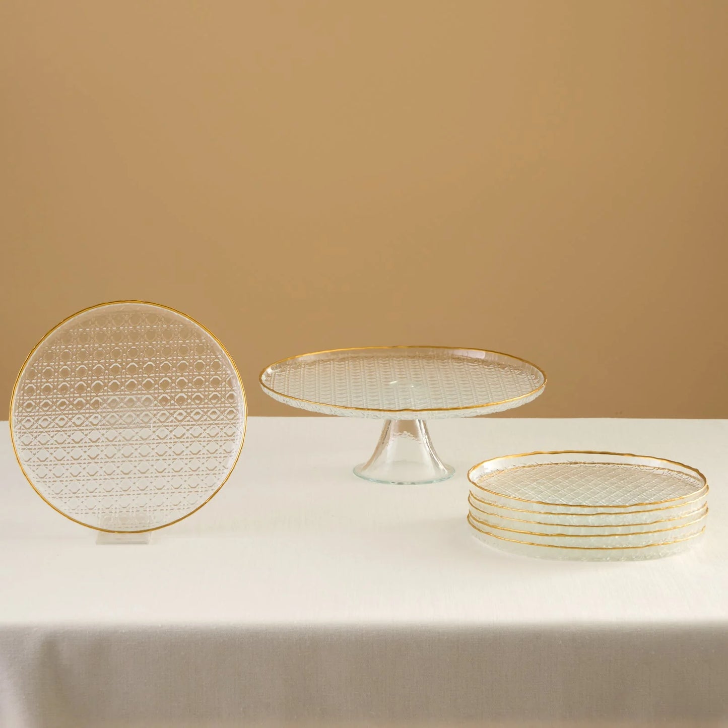 SET ZA DESERTE KARACA RATTAN 7 KOM GOLD