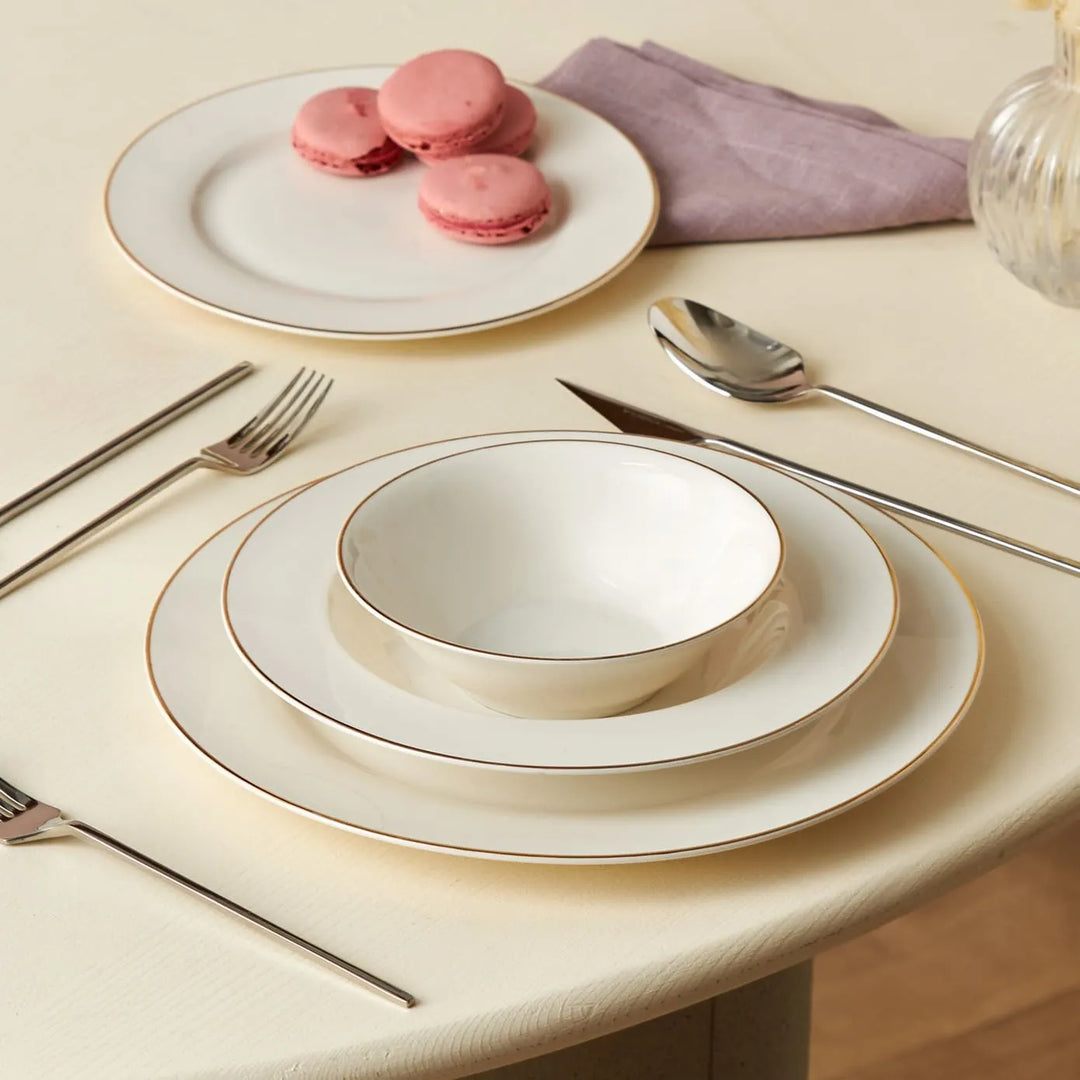 SET ZA JELO ZA 6 OSOBA KARACA REBECA PORSELE, 24 KOMADA, ROSE GOLD