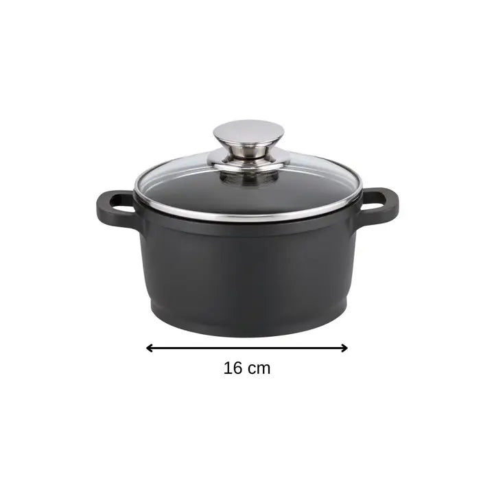 Lonac za kuhanje 16 cm sa staklenim poklopcem Alucast