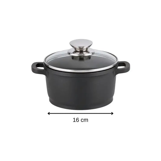 Lonac za kuhanje 16 cm sa staklenim poklopcem Alucast