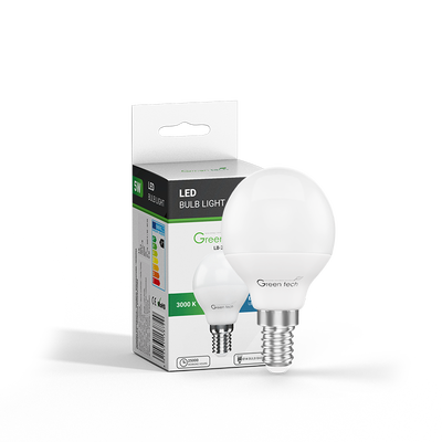 LED žarulja Green Tech 5W, 3000K, E14, G45, Flux: 500 lm, IP40, Epistar chip