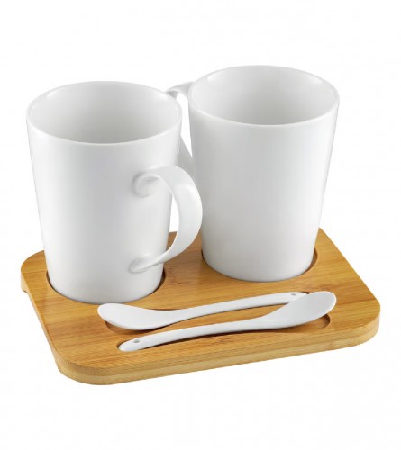 SET ŠOLJE SA KAŠIKAMA BIJELI 450ml 5/1 45581
