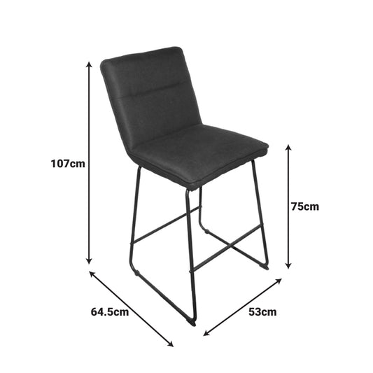 Barska stolica Essential crna tkanina – crne metalne noge 53x64.5x107 cm