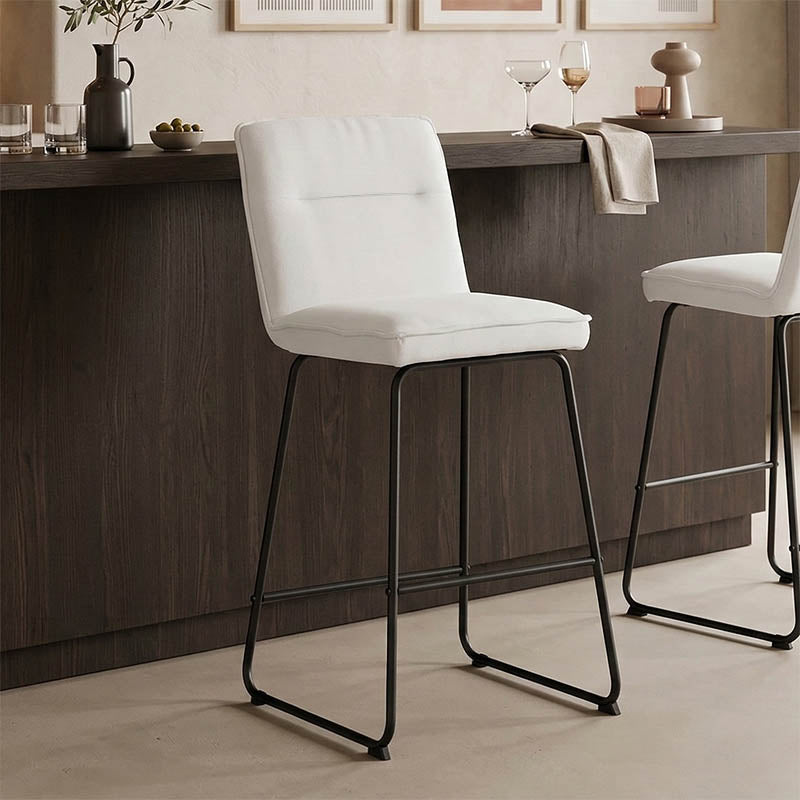 Barska stolica Essential bež tkanina – crne metalne noge 53x64.5x107 cm