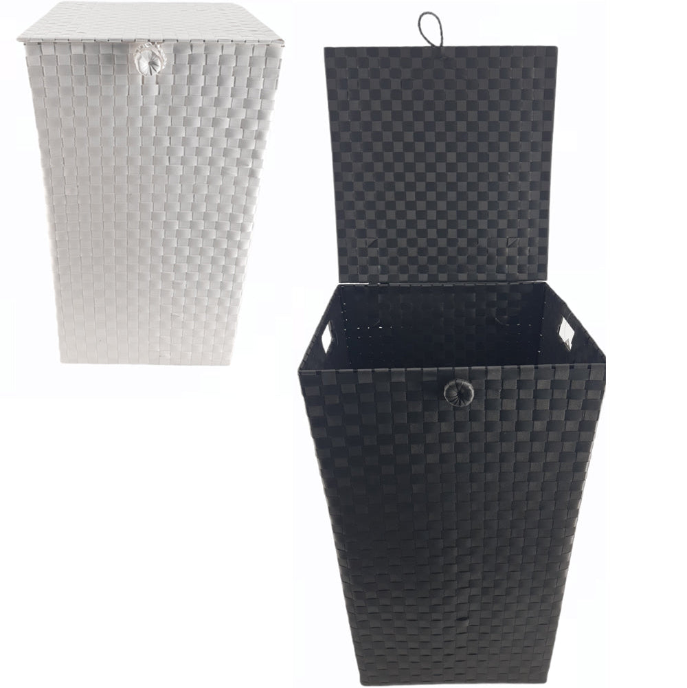 KORPA za prljavi veš 35x55/bijela,crna/pletena/četvrtasta BA1108 6# SK50