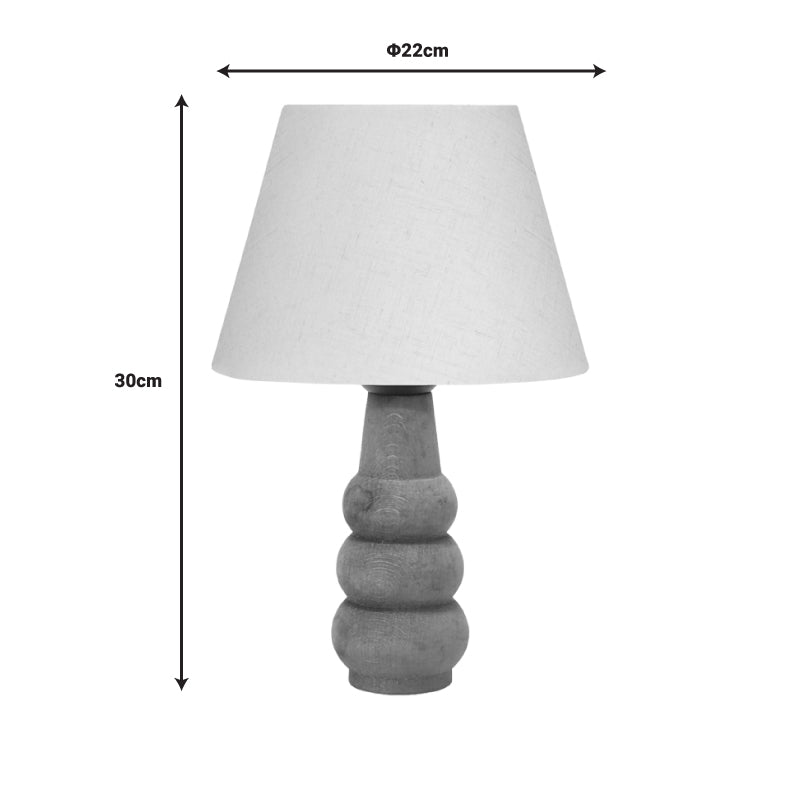 Stolna lampa Cabini bukovo drvo i krem tkanina 22x22x30 cm