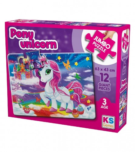 IGRAČKA PUZZLE JUMBO 12 DIJELOVA 68X48CM UNICORN KS GAMES JP31007