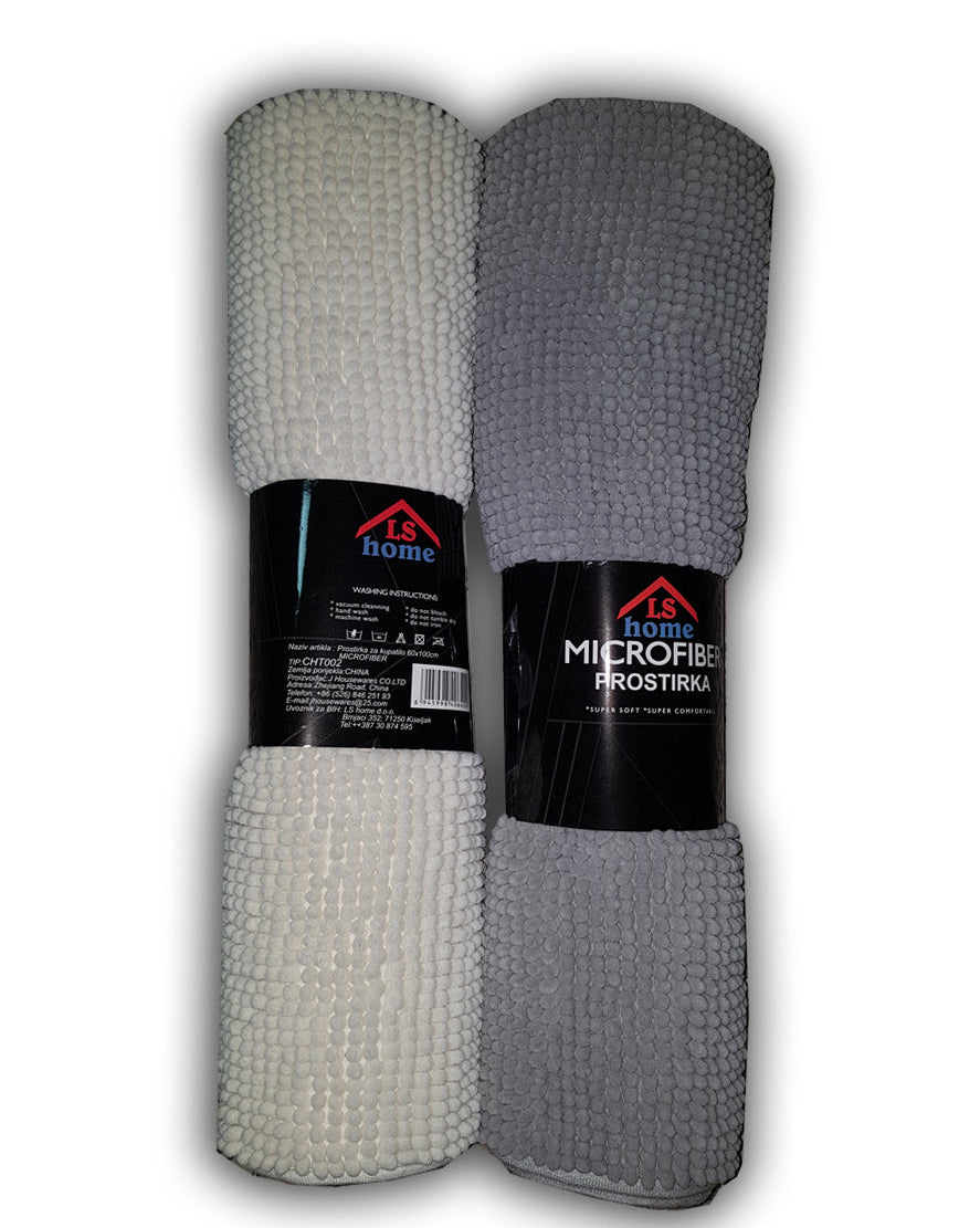 PROSTIRKA za kupatilo 60x100cm MICROFIBER/CHT002 665gr bijela/siva