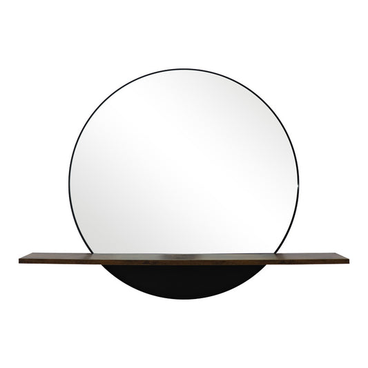 Ogledalo s policom Salmin metal crni 80x10x60 cm