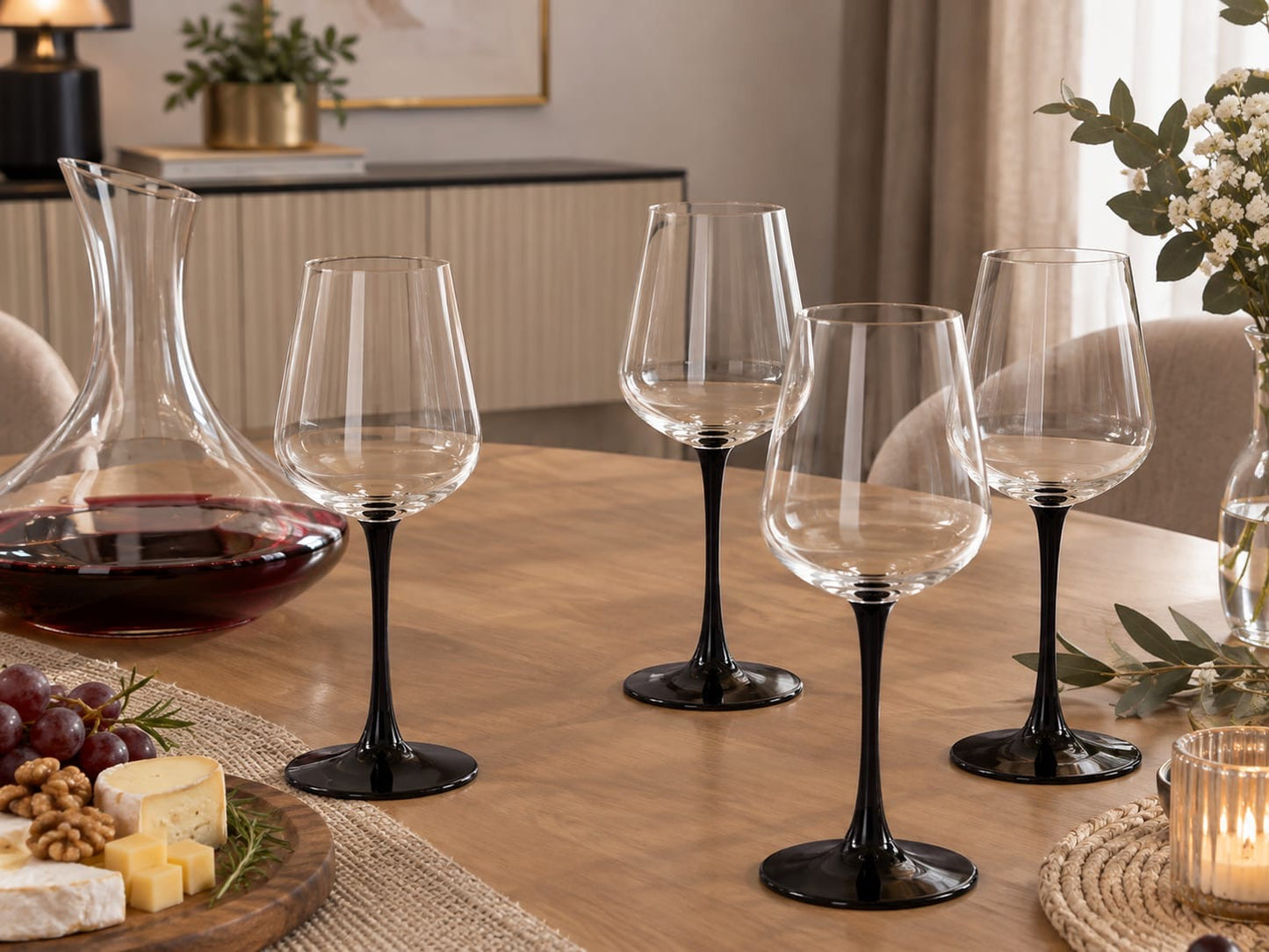 ČAŠA 4/1 za vino 540ml/black/crystal CJ7359 BLACK 6# K48