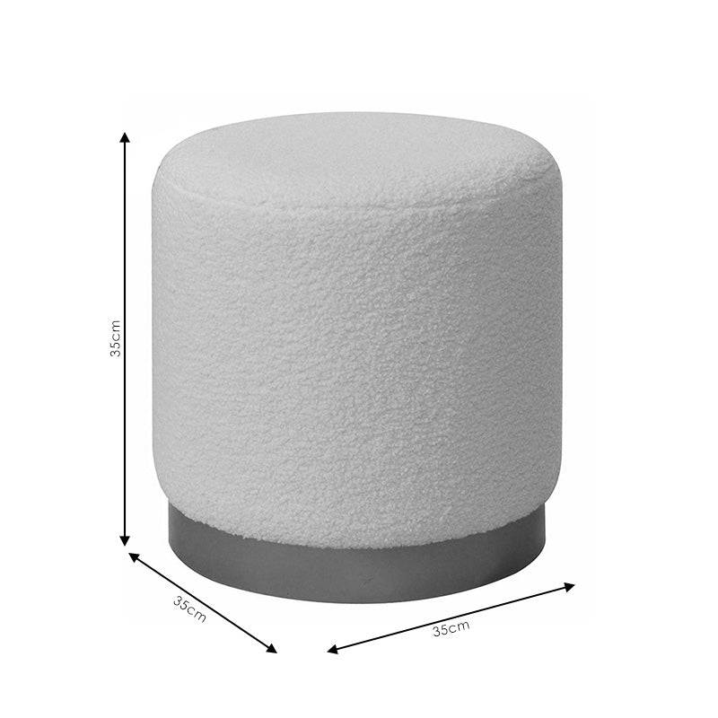 Tabure Dash bouclé krem-zlatni D35x35 cm