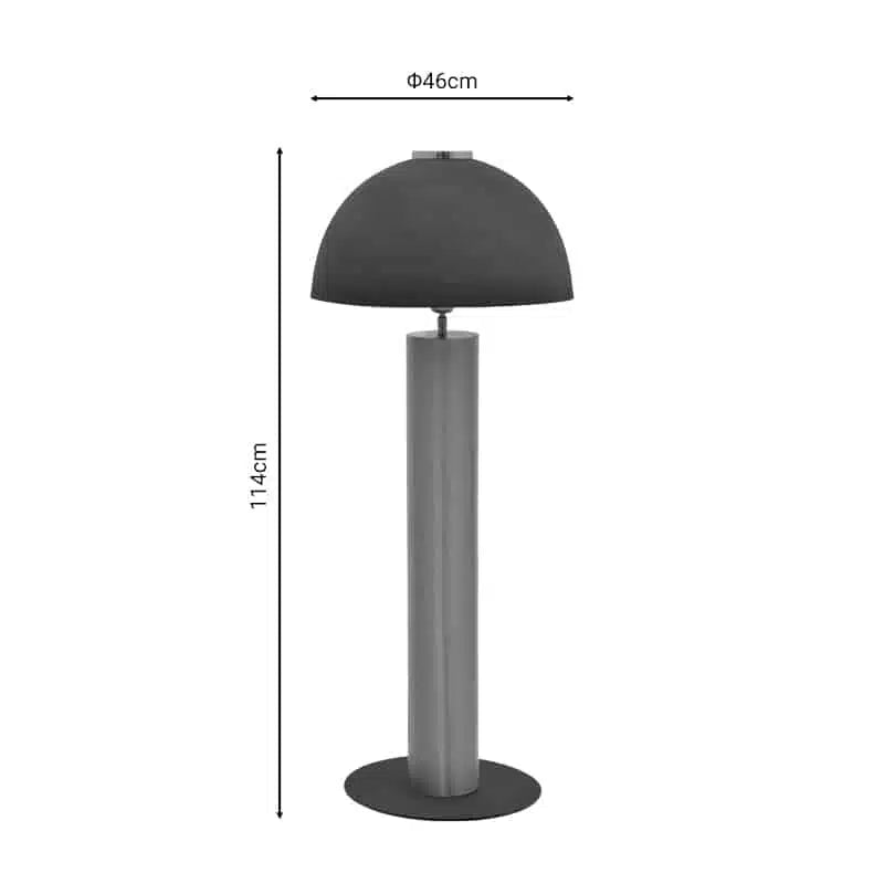 Podna lampa Cableler E27 crni metal D46x114 cm
