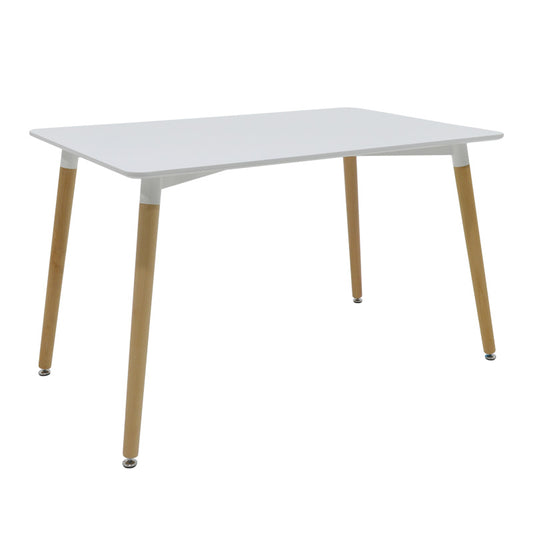 Trpezarijski sto Natali MDF ploča bijela – noge prirodna boja 120x80x76 cm