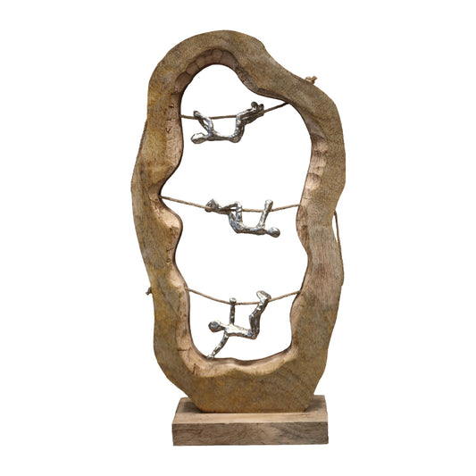 Stolna dekoracija Lardo mango drvo-aluminij 29x10x57 cm