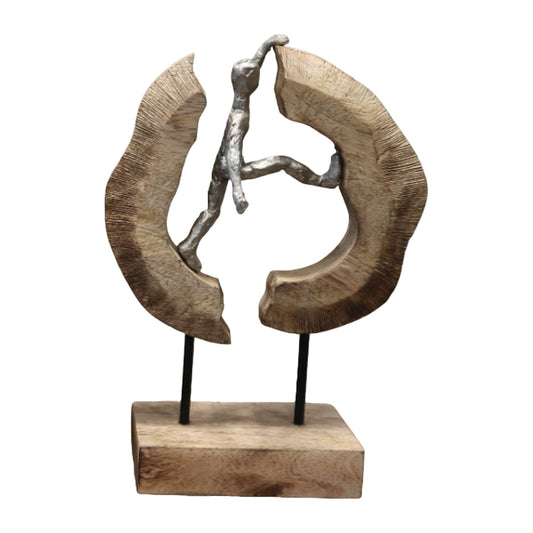 Stolna dekoracija Caren mango drvo-aluminij 19x10x29 cm