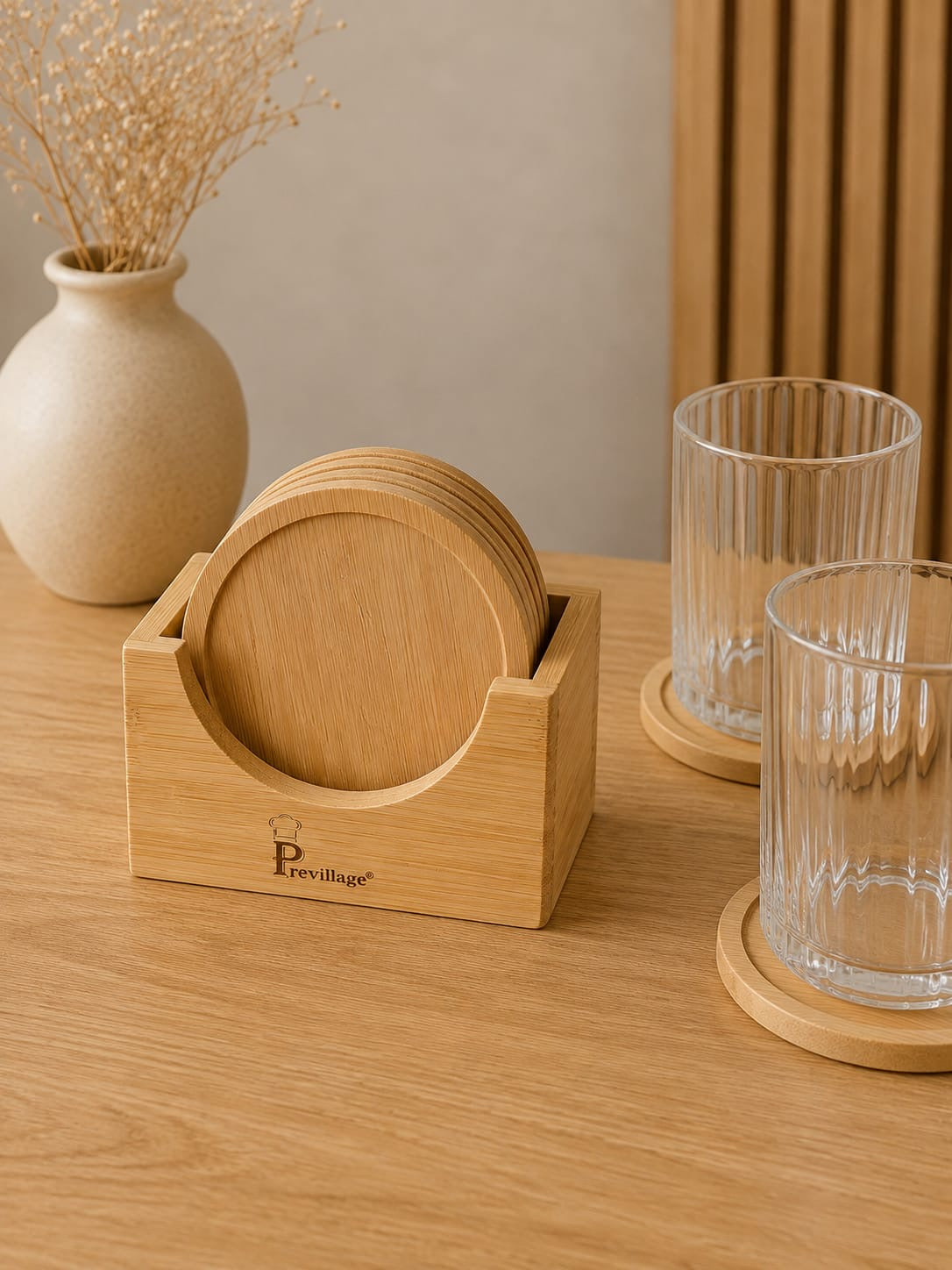 PODMETAČI za čaše u stalku okrugli/6pcs/10cm Bamboo BR-023 Previllage 27# K50