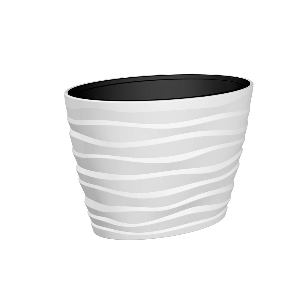 Gardino saksija Bora bijela oval 60x39x58 h