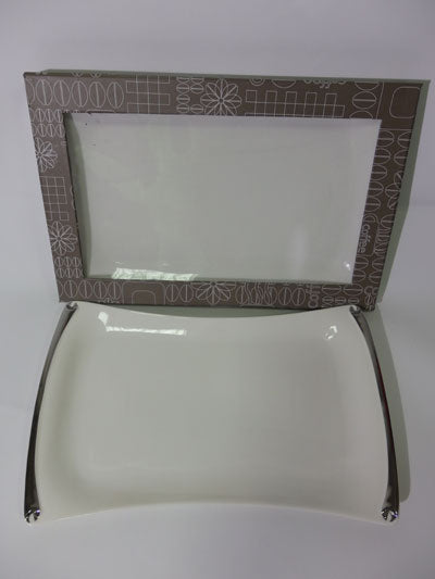 TANJIR 1/1 četvrtasti 31x19cm HJ4343-30JB1-P bijeli, silver K5