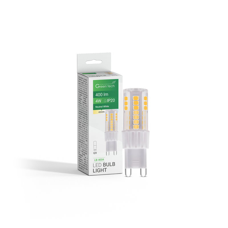 LED žarulja Green Tech 4W, 4000K, G9, Flux: 400 lm, IP20, San`an chip