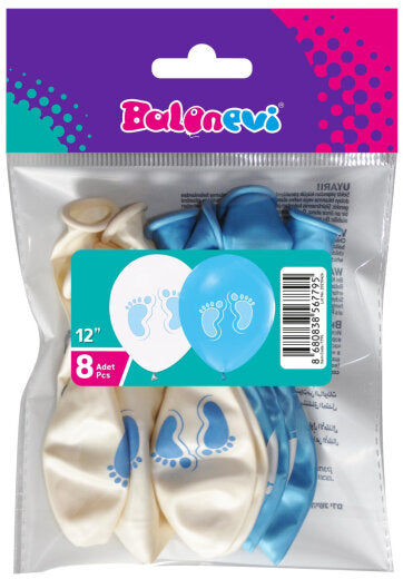 Baloni set  8/1 30 cm BLUE TINY FEET