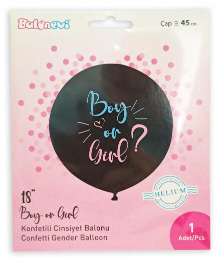 Balon 45 cm + konfeti set GIRL