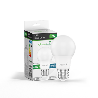 LED žarulja Green Tech 10W, 4000K, E27, A60, Flux: 1000 lm, IP40, Epistar chip