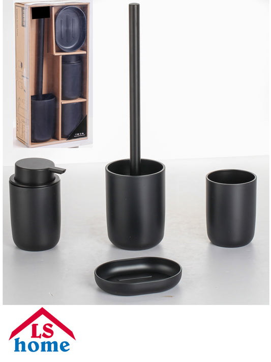 SET za kupatilo 4/1 (wc Četka,posuda za Četkice,posuda za sapun,teČni sapun) PVC