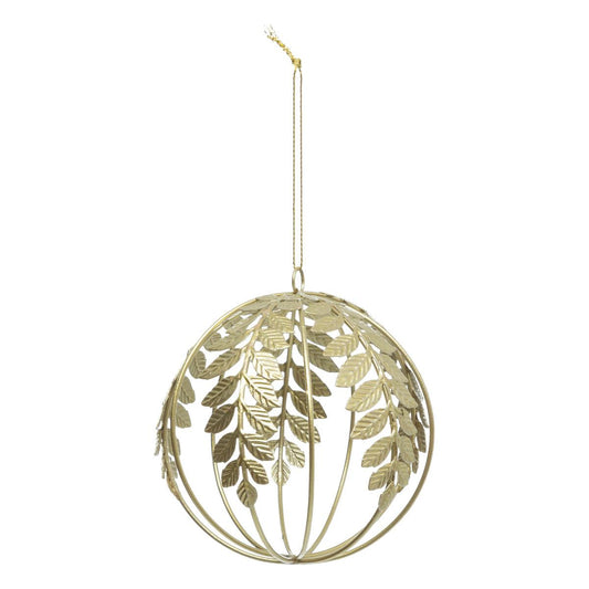 KUGLA METALNI LISTOVI GOLD 9CM