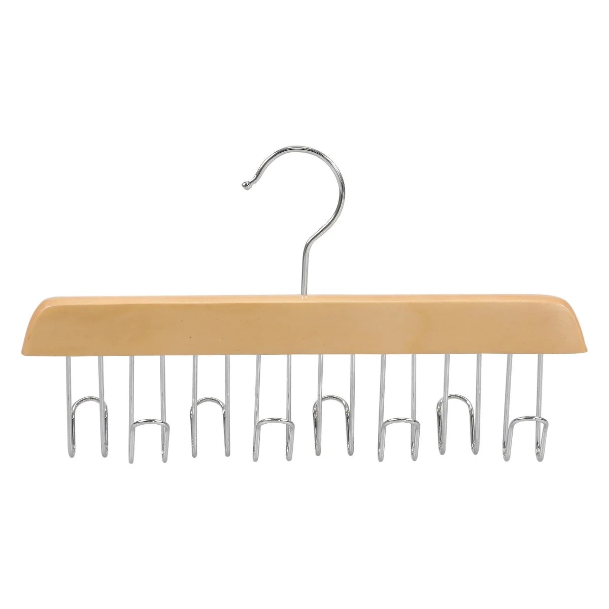 VJEŠALICA 8 KROMIRANIH KUKICA 26*1,2CM, DRVO, PRIRODNA BOJA 0045461