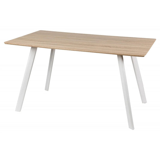 BLAGOVAONSKI STOL NOTOS 140X80X75CM MDF NATURAL TOP, NOGE METALNE BIJELE 5082639