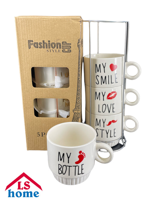 Set šoljica 4/1 280ml na stalku 0827-37