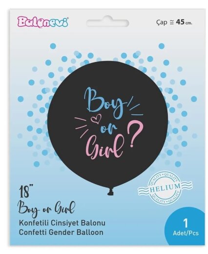 Balon 45 cm + konfeti set BOY