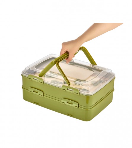 KUTIJA ZA PRENOS KOLAČA DOUBLE 42X30X18CM L-00718 QLUX