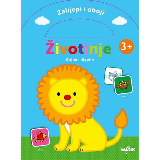 ZALIJEPI I OBOJI-ŽIVOTINJE 3+ plava