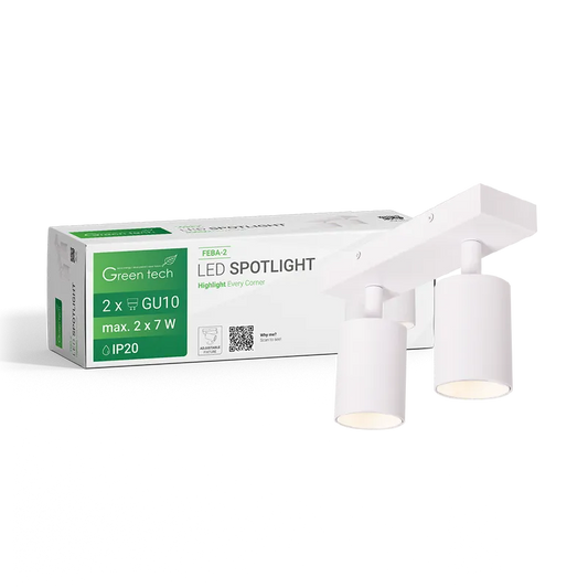 LED spot svjetiljka Green Tech, GU10 X 2 kom, bijela boja