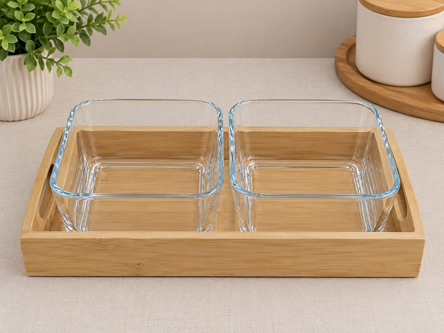 ZDJELA 2/1 9,9x9,9x5cm/260ml staklena/na bamboo stalku WT1011 Previllage 16# K50