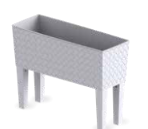 ŽARDINJERA RATTAN SA NOGAMA 60X30X58 BIJELA