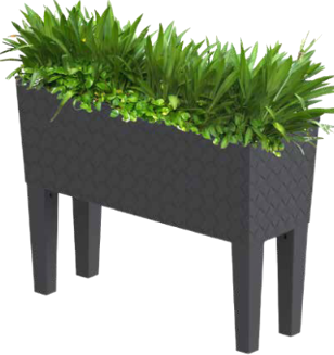 ŽARDINJERA RATTAN SA NOGAMA 60X30X58 ANTRACIT