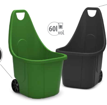 Vrtna kolica 60L zelena