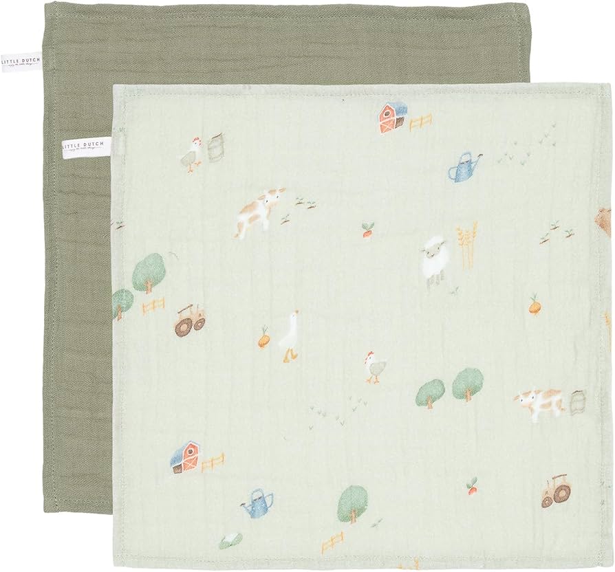 Little Dutch krpice za lice muslin Little Farm/Olive  4959 - TE51714022