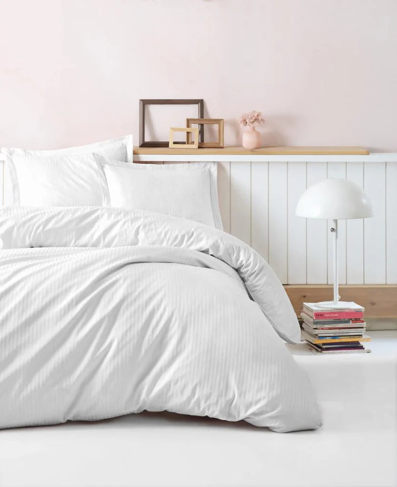 POSTELJINA C.BOX ELEGANT STRIPE BEYAZ DUPLA SATEN