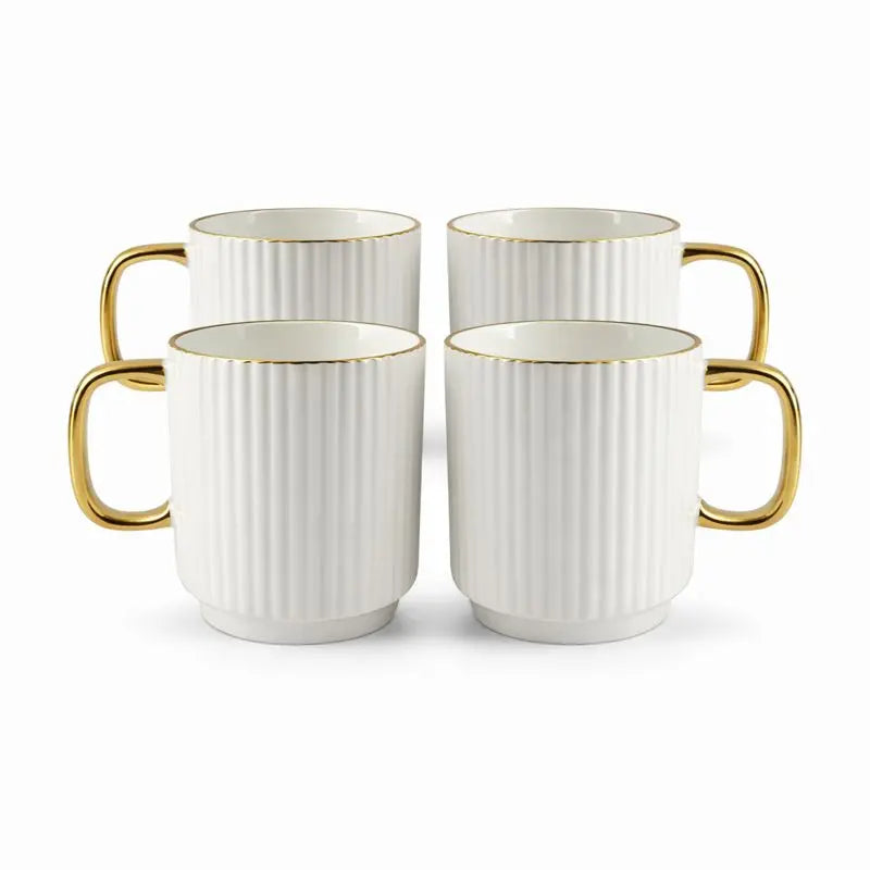 ŠOLJA/MUG 4/1 380ml/bijele sa zlatnom linijom SZ556 Previllage 12# K48