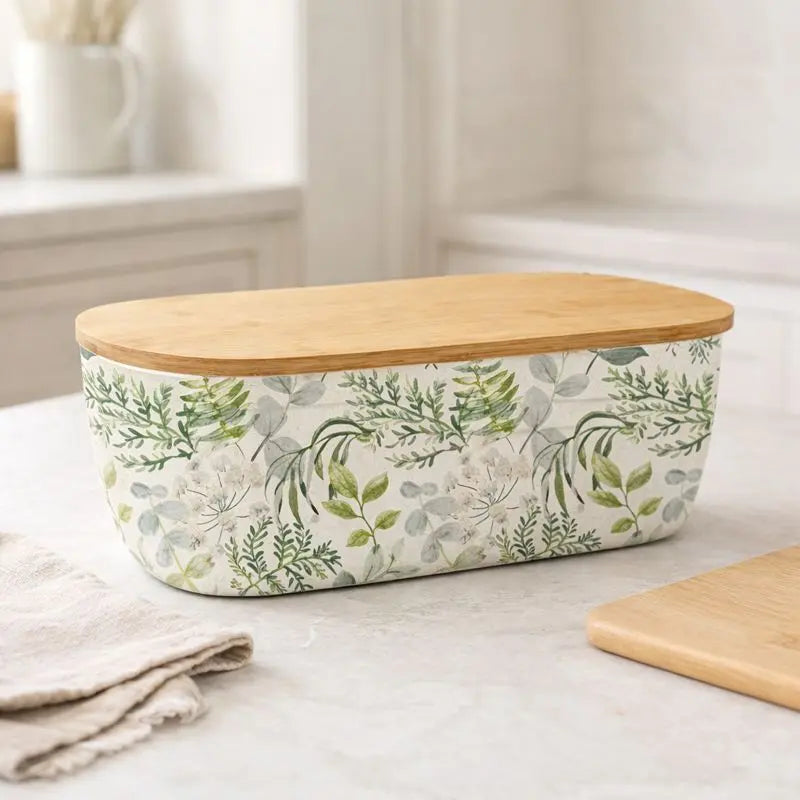 KUTIJA za kruh/dekor PVC sa Bamboo poklopcem 36x20x13,3cm KT224196-11 Previllage