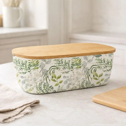 KUTIJA za kruh/dekor PVC sa Bamboo poklopcem 36x20x13,3cm KT224196-11 Previllage