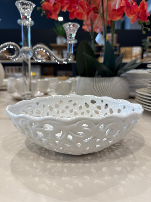 ZDJELA za voće 23,5x18x8cm bijela/šupljikava/keramička KF150092B 16# K45